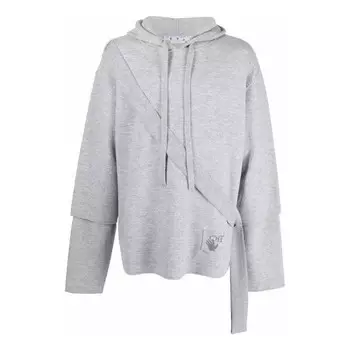 Толстовка men's ss22 solid color cozy drawstring hooded long sleeves gray Off-White, мультиколор