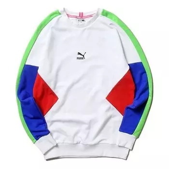 Толстовка men's tfs crew round neck pullover white Puma, белый