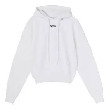Толстовка men's white wavy logo slogan printing Off-White, белый