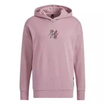 Толстовка men's wj swt hood martial arts series printing sports light purple Adidas, фиолетовый