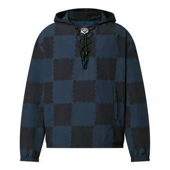 Толстовка men's x nigo2 crossover lv2 ss22 grid drawstring navy blue Louis Vuitton, синий