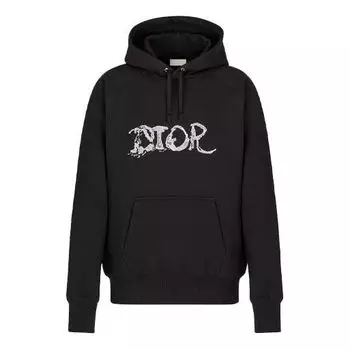 Толстовка men's x peter doig crossover fw21 logo embroidered pullover black Dior, черный