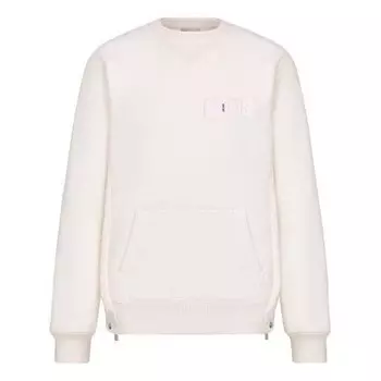Толстовка men's x sacai crossover fw21 logo solid color round neck white Dior, белый