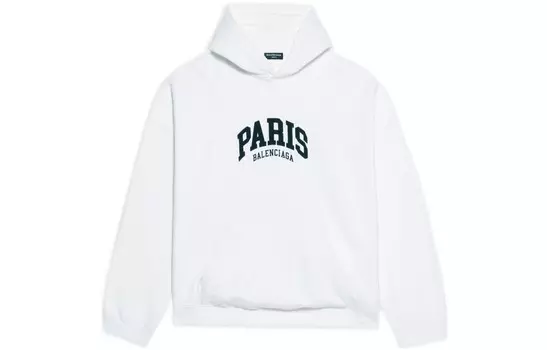 Толстовка Mens Cities Paris Wide Fit с капюшоном Balenciaga, белый