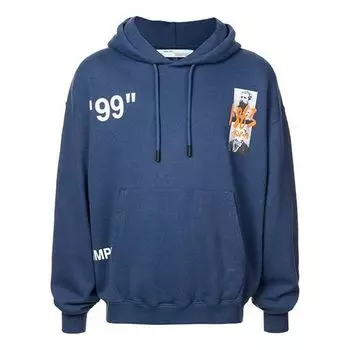 Толстовка mens summer over popover hoody blue Off-White, синий