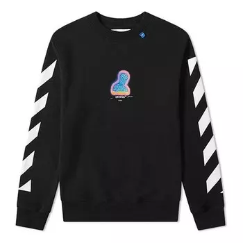 Толстовка mens thermo striped logo slim-fit sweatshirt Off-White, черный