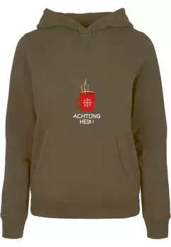 Толстовка Merchcode ACHTUNG HEISS, оливковый