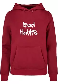 Толстовка Merchcode BAD HABITS, бордовый