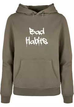 Толстовка Merchcode BAD HABITS, оливковый