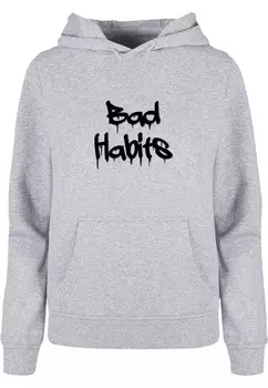 Толстовка Merchcode BAD HABITS, пятнистый серый