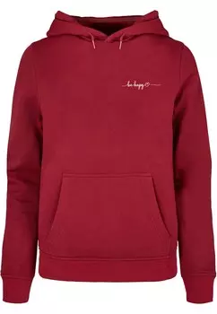Толстовка Merchcode BE HAPPY, цвет Cherry Red