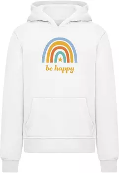 Толстовка Merchcode Be Happy Rainbow, белый