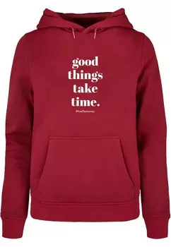 Толстовка Merchcode GOOD THINGS TAKE TIME, цвет Fire Red