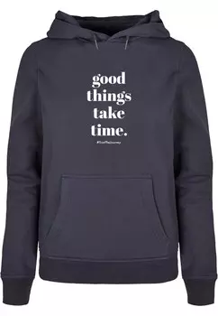 Толстовка Merchcode GOOD THINGS TAKE TIME, темно-синий