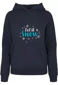 Толстовка Merchcode LET IT SNOW, синий/темно-синий