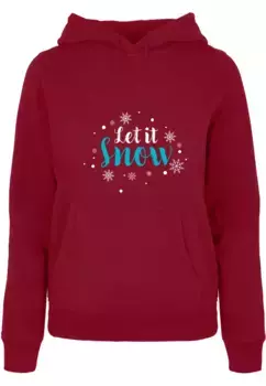 Толстовка Merchcode " Merchcode Ladies Let it Snow Basic Hoody", цвет Burgundy