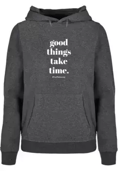 Толстовка Merchcode "Женская женская толстовка Merchcode Good Things Take Time Basic Толстовка ", цвет Charcoal