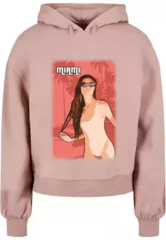 Толстовка Merchcode "Женская женская толстовка Merchcode Grand Miami Organic Oversized с капюшоном ", цвет Duskrose