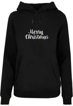 Толстовка Merchcode "Женская женская толстовка Merchcode Merry Christmas Lights Basic Hoody", черный
