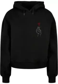 Толстовка Merchcode "Женская женская толстовка с капюшоном Merchcode K Heart из органического материала оверсайз ", черный