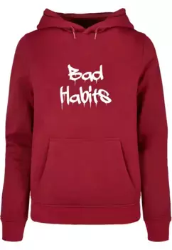 Толстовка Merchcode "Женская женская толстовка с капюшоном Merchcode Bad Habits Basic", цвет Burgundy