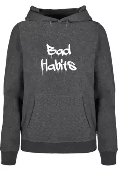 Толстовка Merchcode "Женская женская толстовка с капюшоном Merchcode Bad Habits Basic", цвет Charcoal