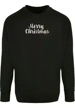 Толстовка MERRY CHRISTMAS LIGHTS CUT ON SLEEVE Merchcode, черный
