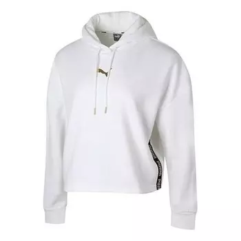 Толстовка metallic nights hoodie 'white gold' Puma, белый