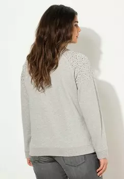 Толстовка METALLIC STUDDED Ulla Popken, цвет Mottled Light Grey