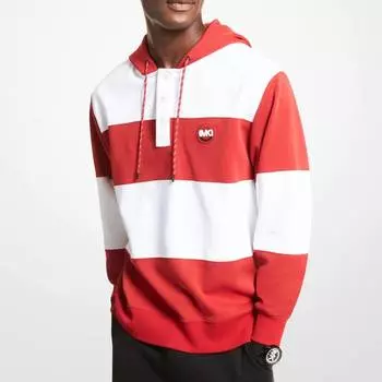 Толстовка Michael Kors Striped Cotton Blend Rugby, белый/красный