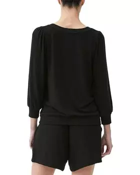 Толстовка Michael Stars Gabriella Madison Brushed Jersey V-Neck 3/4 Sleeve Sweatshirt, черный