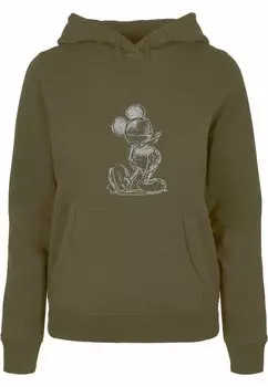Толстовка Mickey Mouse Sketch Kick ABSOLUTE CULT, цвет olive