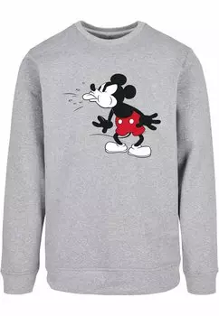 Толстовка Mickey Mouse Tongu Crewneck ABSOLUTE CULT, цвет heather grey
