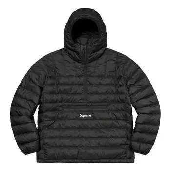 Толстовка micro half zip hooded pullover 'black white' Supreme, черный