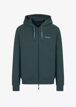 Толстовка Milano New York на молнии с капюшоном Armani Exchange, зеленый