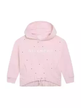 Толстовка Mini Me с логотипом Little Girl и Girl's и украшением Swarovski Givenchy, цвет marshmallow