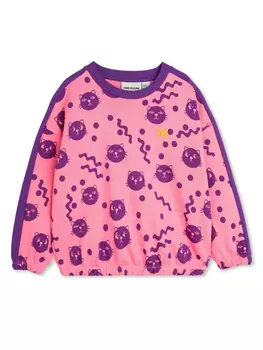 Толстовка Mini Rodini Squiggly Cats, розовый