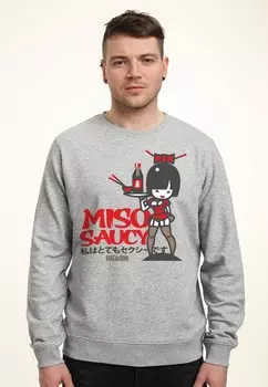 Толстовка MISO SAUCY Henry Tiger, цвет Mottled Light Grey