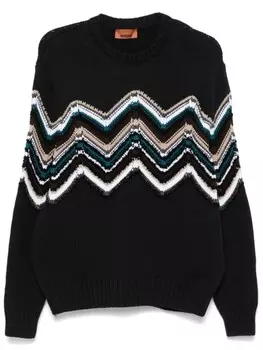 Толстовка Missoni с зигзагообразной вышивкой, синий