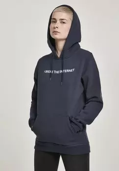 Толстовка Mister Tee Hoodie Ladies I broke Hoody, синий