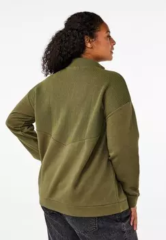 Толстовка MIT REISSVERSCHLUSS Zizzi, зеленый