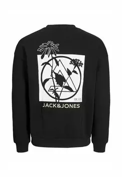 Толстовка Mit Rundhals Gedruckt Jack & Jones, черный