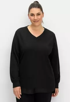 Толстовка MIT V-AUSSCHNITT Sheego, черный