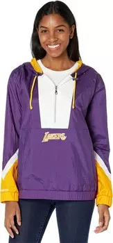 Толстовка Mitchell & Ness NBA 1/2 Zip Windbreaker 2.0 Lakers, цвет Dark Purple