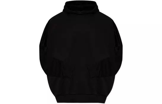 Толстовка Mm6 Maison Margiela с капюшоном и прошитыми рукавами, черный