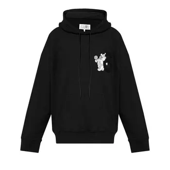 Толстовка MM6 Maison Margiela Unbrushed Jersey Sweatshirt, черный