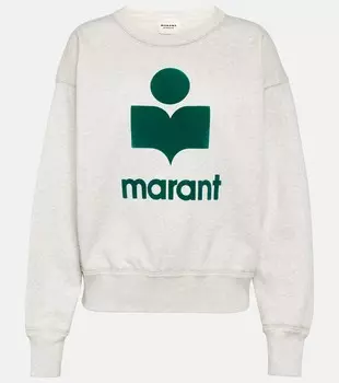 Толстовка moby с логотипом из смесового хлопка Marant Etoile, белый