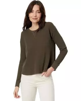 Толстовка Mod-o-doc Washed Cotton Modal Thermal Long Sleeve Boxy Crop, цвет Olive Thistle