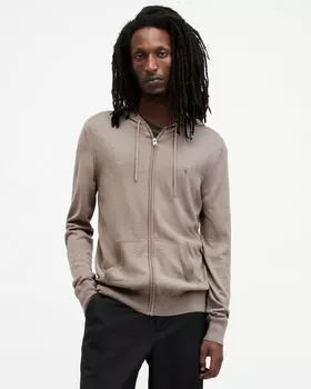 Толстовка Mode Merino на молнии Ramskull AllSaints, каштановый тауп