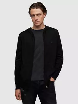 Толстовка Mode на молнии из шерсти мериноса AllSaints, черный